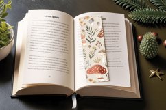 Pastel Cottagecore Mushroom Garden PNG Bookmark Sublimation Product Image 3