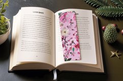 Pink Embroidery Flowers PNG Bookmark Sublimation Designs Product Image 3