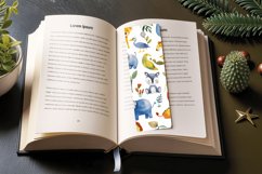 Watercolor Zoo Animals PNG Bookmark Sublimation Design Product Image 3