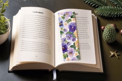 Cute Pansy Floral Garden PNG Bookmark Sublimation Designs Product Image 3