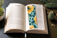 Yellow &amp; Teal Flowers PNG Bookmark Sublimation Des Product Image 3