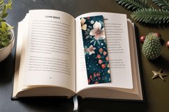 Winter Glitter Flowers PNG Bookmark Sublimation Designs Product Image 3