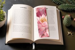 Pink Lotus Flowers PNG Bookmark Sublimation Designs Product Image 3