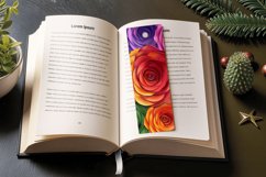3D Rainbow Roses PNG Bookmark Sublimation Designs Product Image 3