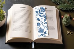French Cottagecore Blue Floral PNG Bookmark Sublimation Desi Product Image 3