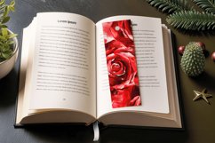 Romantic Watercolor Red Roses PNG Bookmark Sublimation Des Product Image 3