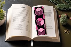 Pink and Black Geometric PNG Bookmark Sublimation Design Product Image 3