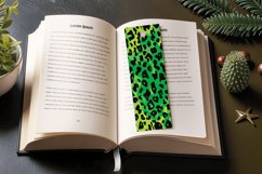 Green Leopard Skin Christmas PNG Bookmark Sublimation Design Product Image 3