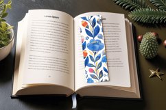Watercolor Scandinavian Flowers PNG Bookmark Sublimation Des Product Image 3