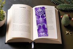 Purple and Silver Damask PNG Bookmark Sublimation Design Product Image 3