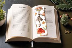 Watercolor Mushroom PNG Bookmark Sublimation Design Product Image 3