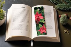 Poinsettia Pine Leaves PNG Bookmark Sublimation Designs Product Image 3