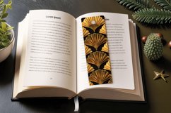Golden Fan Motifs PNG Bookmark Sublimation Design Product Image 3