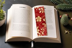 Red and Gold Luxury Floral PNG Bookmark Sublimation Design Product Image 3
