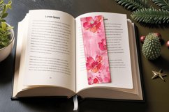 Pink Mixed Media Flowers PNG Bookmark Sublimation Designs Product Image 3