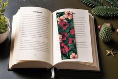 Emerald Burgundy Maroon Flowers PNG Bookmark Sublimation Des Product Image 3