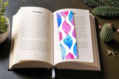 Watercolor Vibrant Blue Pink PNG Bookmark Sublimation Design Product Image 3