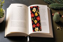 Red &amp; Yellow Cute Flowers PNG Bookmark Sublimation Designs Product Image 3