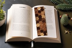 Brown Hexagons PNG Bookmark Sublimation Design Product Image 3