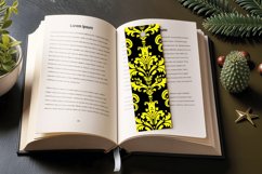Neon Yellow Damask PNG Bookmark Sublimation Design Product Image 3