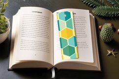 Yellow Teal Geometric PNG Bookmark Sublimation Design Product Image 3