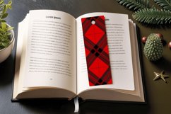 Red Plaid PNG Bookmark Sublimation Designs Product Image 3