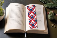 Red Blue White Plaid PNG Bookmark Sublimation Designs Product Image 3