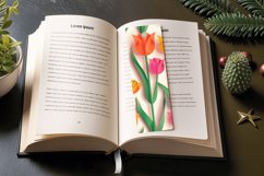 Colorful Paper Tulip Flower PNG Bookmark Sublimation Designs Product Image 3