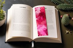 Pink &amp; Red Alcohol Ink Flowers PNG Bookmark Sublimation Desi Product Image 3