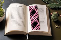 Pink &amp; Black Plaid Stripes PNG Bookmark Sublimation Designs Product Image 3