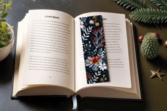 Winter Embroidery Flowers PNG Bookmark Sublimation Designs Product Image 3