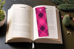 Hot Pink Plaid PNG Bookmark Sublimation Des Product Image 3