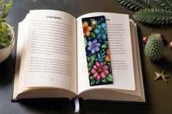 Summer Embroidery Floral Flower PNG Bookmark Sublimation Des Product Image 3