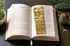 Gold Brick Wall PNG Bookmark Sublimation Design Product Image 3