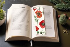 Poppy Flowers Embroidery PNG Bookmark Sublimation Designs Product Image 3