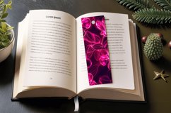 Bright Pink Neon Flowers PNG Bookmark Sublimation Designs Product Image 3