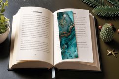 Luxury Teal Agate PNG Bookmark Sublimation Design Product Image 3