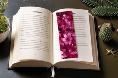 Magenta Pink Glitter Flowers PNG Bookmark Sublimation Design Product Image 3