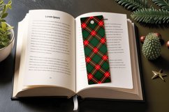 Red &amp; Green Plaid PNG Bookmark Sublimation Designs Product Image 3