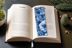 Dusty Blue Flowers PNG Bookmark Sublimation Designs Product Image 3