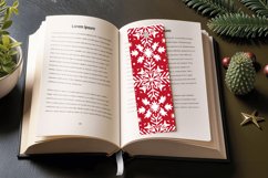 Red and White Christmas PNG Bookmark Sublimation Design Product Image 3