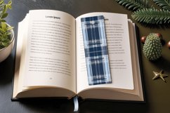 Winter Blue Plaid PNG Bookmark Sublimation Designs Product Image 3
