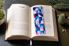 Blue and Pink Geometric shape PNG Bookmark Sublimation Desig Product Image 3