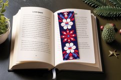 Patriotic Knitted Floral Plaid PNG Bookmark Sublimation Desi Product Image 3