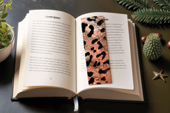 Rose Gold Leopard PNG Bookmark Sublimation Design Product Image 3