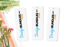 3 Bookmarks with Flowers Background | Mock up Product Image 1