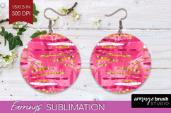 Brush Stroke Round Earrings - Abstract PNG Sublimation Product Image 1