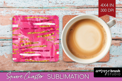 Brush Stroke Square Coaster - Abstract Coaster PNG Product Image 1