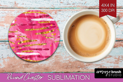 Brush Stroke Round Coaster - Abstract Coaster PNG Product Image 1