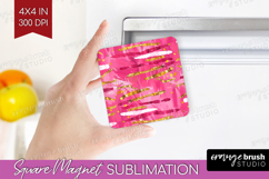 Brush Stroke Magnet Sublimation - Abstract Square Magnet PNG Product Image 1